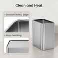 thumbnail image 3 of Small Bathroom Trash Can 2.1 Gallon Wastebasket, Modern Metal Garbage Can Office Waste Basket, Silver Stainless Steel Trash Bin for Bedroom, Home Office, Toilet, rv, Near Desk, Under Sink., 3 of 8