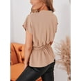 thumbnail image 2 of UVN Button-down Blouses Women Casual Peplum Shirts Summer Dressy Chiffon Tunic Tops, 2 of 5