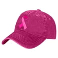 thumbnail image 3 of AJGRHE Women Cancer Awareness Month Printed Washed Baseball Cap Outdoor Sports Hat Red One Size, 3 of 6