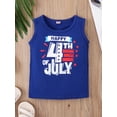 thumbnail image 4 of SANSIWU Little Boys 4th of July Outfits Letter Print Sleeveless Tank Tops+Stars Striped Shorts Summer Set, 4 of 7