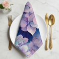 thumbnail image 2 of Vintage Hydrangea Cloth Napkins, Spring Purple Flowers Garden Plants Washable and Reusable Dinner Napkins Set of 6, Table Napkin for Kitchen Party Birthday Wedding Hotel Housewarming 20"x20", 2 of 9