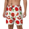 thumbnail image 2 of Haiem Fresh Red Tomato Mens Swim Trunks with Compression Liner 2 in 1 Swimming Shorts Stretch Swimwear Quick Dry,Board Shorts-XX-Large, 2 of 9