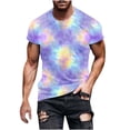 thumbnail image 2 of Yertdoel Mens T-shirts Watercolor Print Short Sleeve Crew Neck T-Shirts Comfortable Breathable Hawaiian Beach Vacation Summer Outdoor Casual Shirts, 2 of 5