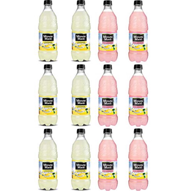 Minute Maid Variety Pack 20oz Bottles pack of 12 (Lemonade 6 ,Pink