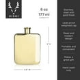 thumbnail image 4 of Viski 14K Gold Plated Stainless Steel Flask 6 oz for Whiskey & Vodka, 4 of 7