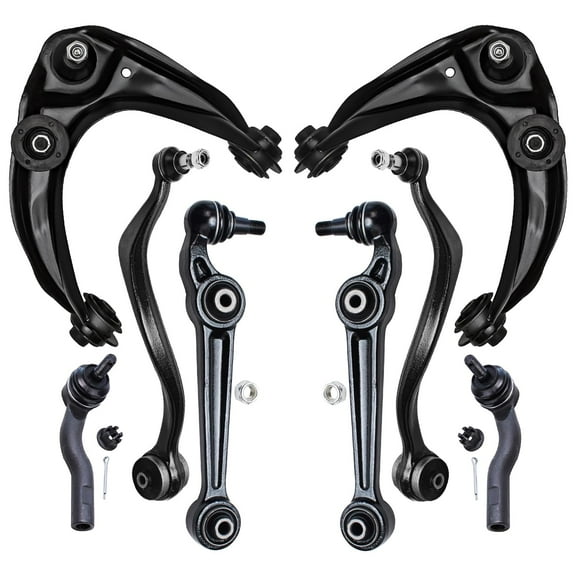 Detroit Axle - FWD 8 Piece Front Upper and Lower Control Arm (Rearward and Forward Facing) Suspension Kit Replacement for Mazda 6 Ford Fusion Milan