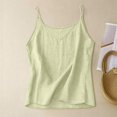thumbnail image 6 of LEKODE Womens Tank Tops Linen Crop Tank Tops Women's Cami Tank Top Spaghetti Strap Blouse Linen Camisole Flowy Tops Summer Cotton Linen Women's Summer Top V Neck Flowy Halter Top Green S, 6 of 6