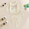 thumbnail image 2 of NIEWTR Toddler Baby Clothes Set Fall Winter Sweat Suit Outfit Cute Sweatshirt & Casual Pants Sets Homewear Fall Winter Outfit（Beige，2-3 Years）, 2 of 4