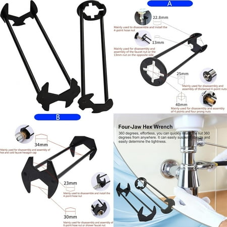 

Efficient versatile four-claw hexagon sink wrench - Compact essential tool for tight bathroom and kitchen spaces - Perfect adjustable basin and faucet settings - Easy-to-use multifunctio