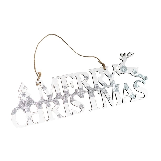 Decoración colgante navideña para exterior blanca para Navidad 30x10cm