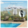 thumbnail image 3 of Double-Sided Patio Umbrella 9.5' - Outdoor Garden Umbrella with Tilt & Crank - 3/12 Ribs - Deck, Pool, White Cream + Polyester, 3 of 9