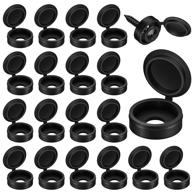 Tapas cubre tornillos Etauwe de plástico negro de 16 mm, 150 unidades
