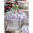 thumbnail image 5 of Outdoor Tablecloths with Umbrella Hole & Zipper, Purple Flowers Round Tablecloth 54 Inch, Weeping Spring Floral Bicycle Checkered Waterproof Table Cloth, Patio/Pool/Picnic Table Covers, 5 of 8