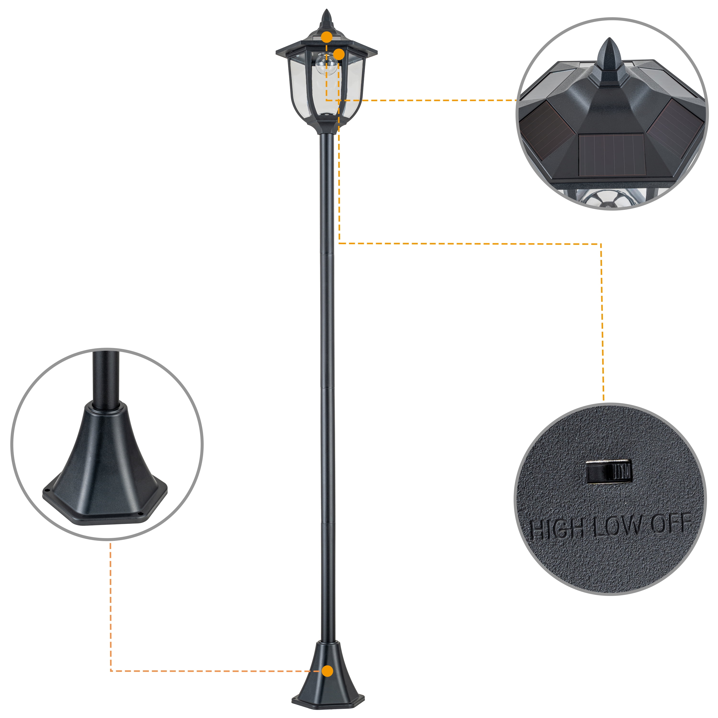 C Cattleya 1-Light Dusk to Dawn LED Outdoor Solar Post Light