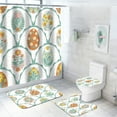 thumbnail image 4 of RyanK Easter Decorations Easter Bunny Shower Curtain 4-piece Set Shower Curtain 4-piece Set With 12 Hooks Polyester Waterproof Bathroom Partition Curtain Toilet Mat 70.9x70.9in, 4 of 6