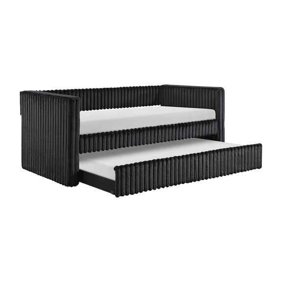 Lexicon Chapman Corduroy Daybed with Trundle in Black