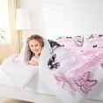 thumbnail image 3 of Castle Fairy Elegant Parisian Tulle Gown Queen Comforter Set 3 Pieces,Chic Black Bow High Heel Comforter Sets Queen,Pink Black White,Pink Reversible,1 Comforter and 2 Pillowcases, 3 of 6