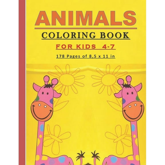 Animals Coloring Book for Kids: Large print coloring book with cute drawings of animals for kids both girls and boys. Nice gift for kids and toddlers (Paperback)(Large Print)