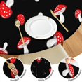 thumbnail image 4 of Red Mushroom Polka Dot Black Pattern Round Fitted Tablecloth with Elastic Edge,Dining Table Cover Waterproof,Outdoor Round Tablecloth for Camping,Dining,Indoor and Outdoor, 4 of 7