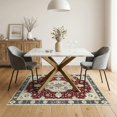 thumbnail image 3 of ODIKA 5'x7' Washable Area Rug Non-Slip, Chair-Friendly Vintage Traditional Center Medallion With Ornate Floral Border for Dining Room, Under Table, Home Office, 3 of 7