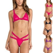 UTSJKR Women Micro Bikini Extreme 2Pcs Mini Swimsuits Hot Mesh See Through Bathing Suits Summer Beach Fashion Bikini Sets Black M