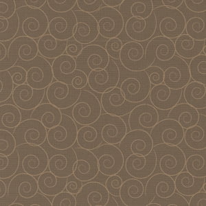 Waverly Inspirations Cut by the Yard 100% Cotton Linda's Scrolls, Brown , 44" Wide for Quilting & Sewing