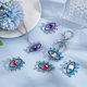 thumbnail image 4 of 6 piezas de dijes de cuentas de vidrio de 3 colores hechos a mano, colgantes de ojo de caballo, cuentas de lampwork de pavo de la suerte para aretes, pulseras, collares y joyas., 4 of 7
