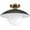 Black, variant on Evelyn&Zoe 14.5" Brass Metal/Glass Semi Flush Mount