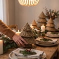 thumbnail image 5 of Farmhouse Christmas Decor,Rustic Resin Christmas Trees Ornaments ,Xmas Tabletop Centerpiece for Mantel Fireplace Home Tiered Tray Holiday Party Decor, 5 of 6