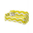 thumbnail image 2 of Yellow Moire Couch Cover for 2 Cushion Sofa, Water Ripple Stripe Farmhouse Washable Loveseat Sofa Covers Slipcover for Sectional Sofas L-Shaped, Couch Throw Cover 71"x118", 2 of 9