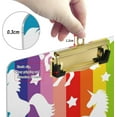 thumbnail image 4 of 12.5"x9" Rainbow Stripe Unicorn Star Clipboards, Standard A4 Letter Size Nursing Clipboard with Low Profile Metal Clip Decorative Clip Board for Office Supplies,Gold, 4 of 7