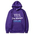 thumbnail image 2 of Sudadera cómoda Gibobby para Mujer con capucha y estampado de letras Manga larga con bolsillos Morado XL, 2 of 4