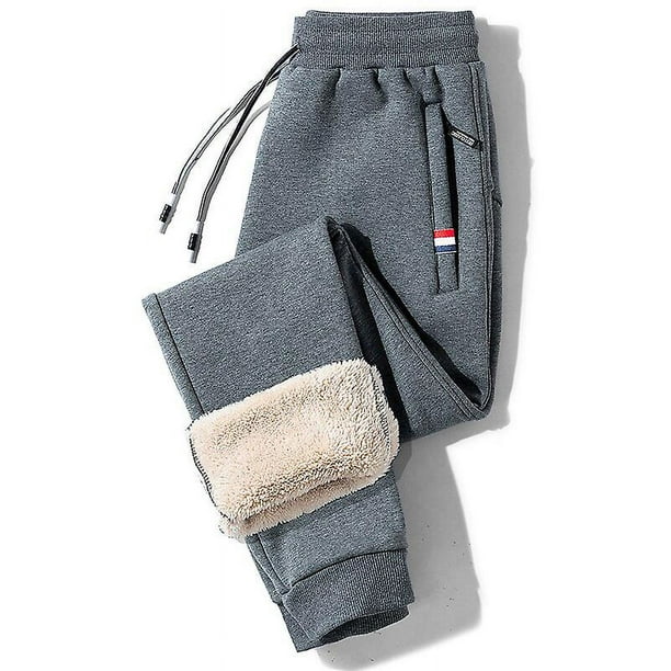 Pantalones de lana abrigados de invierno para hombre, pantalones de chándal térmicos informales gruesos de lana de cordero, pantalones masculinos, pantalones de marca a la moda para hombre