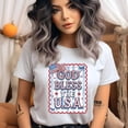 thumbnail image 2 of God Bless the USA T-Shirt – Patriotic American Flag Graphic Tee, Gold, Size 4XL, 2 of 6