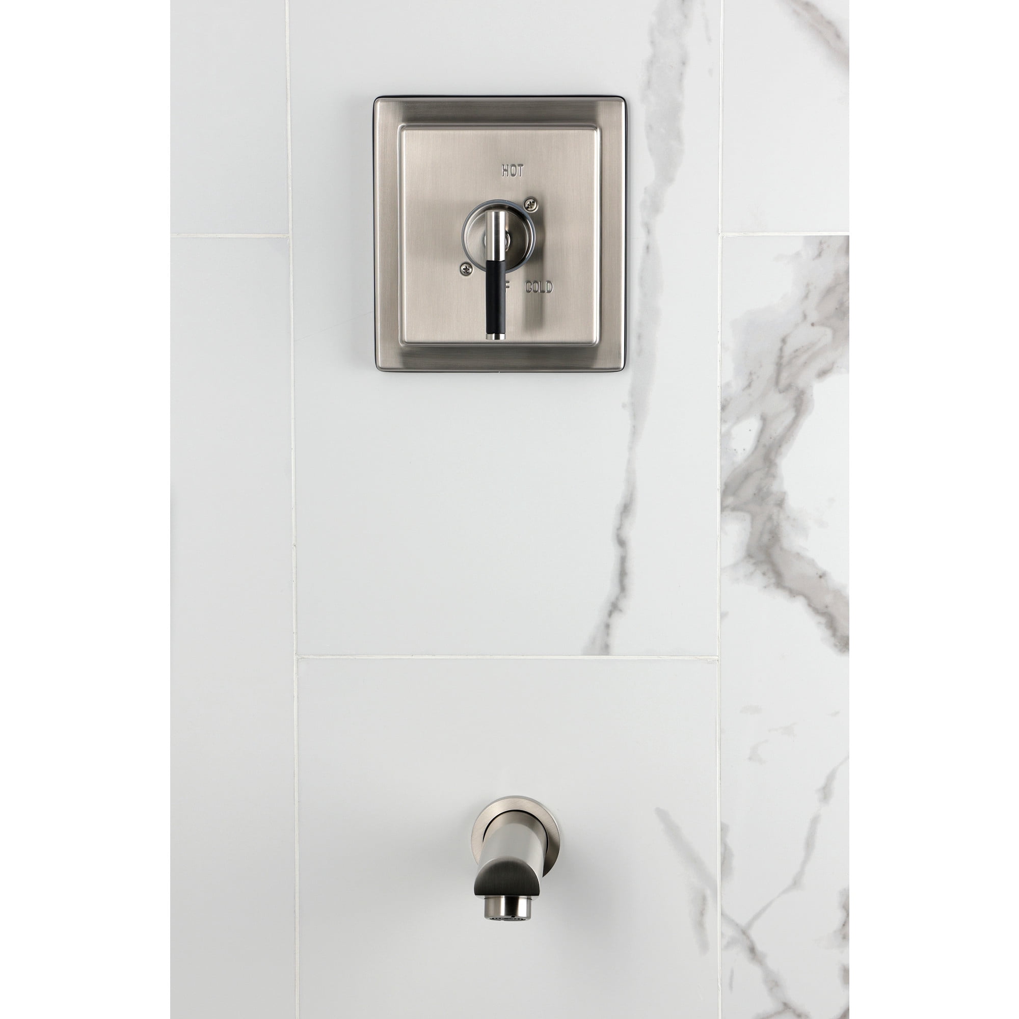 Kingston Brass KB8658CKLTO Kaiser Single-Handle Pressure Balanced Tub Faucet in Brushed Nickel