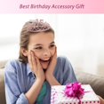 thumbnail image 2 of 15th Birthday Sash and Tiara for Girls - Fabulous Set: Glitter Sash + Stars Rhinestone Pink Premium Metal Tiara, 15th Birthday Gifts for Teenegers Party, 2 of 7