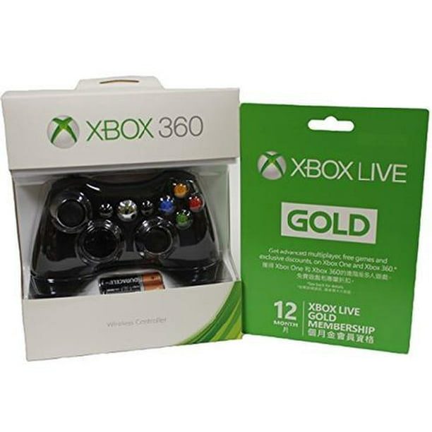 Xbox 360 Wireless Controller Glossy Black and Microsoft Xbox LIVE 12