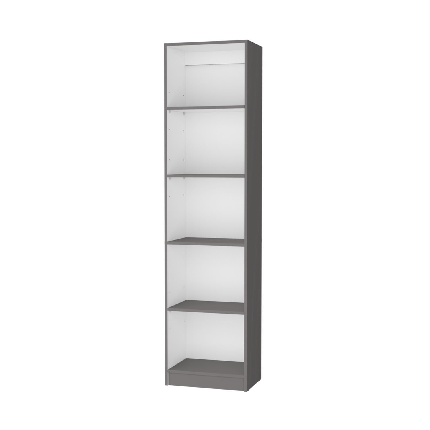 FM FURNITURE Sutton Slim Bookcase Multicolor Engineered Wood Gray
