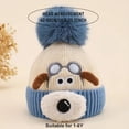 thumbnail image 3 of Kannior Thick Warm Hat for Winter Cute Dog Knitted Beanie Hat with Fleece Lining and Pom Pom, Soft Winter Cap for Cold Weather, 3 of 6