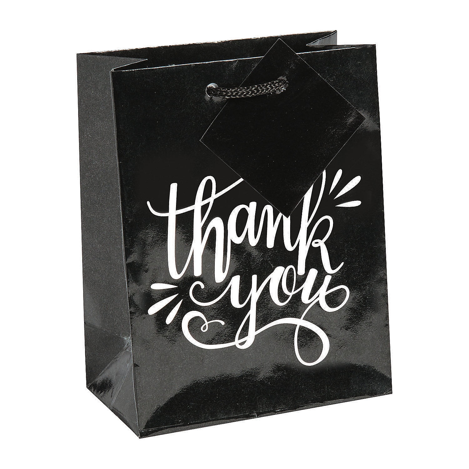 ThankYou For Coming To My Party Paper Birthday Bags,Occasions,Black 18x8x21cm 