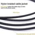 thumbnail image 5 of Cable AUXILIAR de AUDIO SatelliteSale Macho A Macho de 3.5mm Negro de nylon 6 pies, 5 of 5