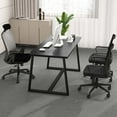 thumbnail image 6 of Costway 63" Large Dining Table for 4-6 People with Wavy Edge Heavy-duty Metal Frame Black, 6 of 10