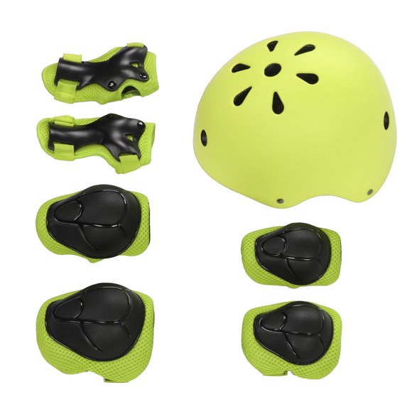 Conjunto de equipo de protección para patinaje, 7 piezas/juego, casco de seguridad para niños, casco de bicicleta, protección de seguridad, casco de seguridad, conjuntos de rodilleras y coderas, rend
