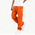 thumbnail image 4 of RQYYD Boys Cargo Pants Baggy Pull on Uniform Pants Casual Drawstring Elastic Waisted Open Bottom Straight Leg Trousers with Pockets, 4 of 8