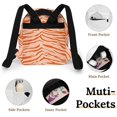 thumbnail image 4 of Tiger Print - Orange Small Backpack Cute Mini Backpacks For Woman Lightweight Daypacks, 4 of 8