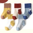 thumbnail image 4 of 5 Pairs Baby Cotton Crew Socks Soft Cozy Ankle Socks for Newborn Infant Toddlers Kids, 4 of 8