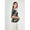 thumbnail image 2 of Blusa escote cruzado Roman Fashion /Juvenil, 6931 (Negro / Amarillo) negro M, 2 of 4