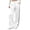White, variant on Satin Wide Leg Pants For Women Elastic Waist Drawstring Side Stripe Trousers Fall Casual Athletic Going Out Pants With Pockets