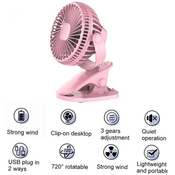 Mini Ventilateur Usb - Portable - Rose