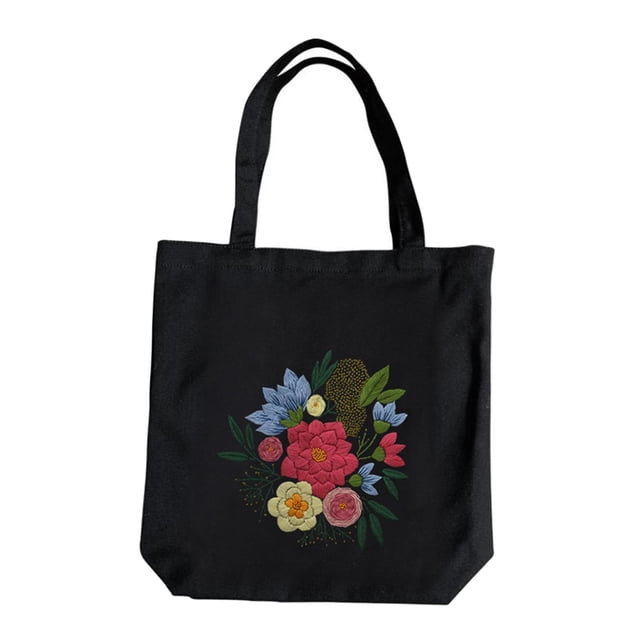 Bolso de mano de lona de de para adultos Hojas Flores Sunnimix Tote De Lona Bordado